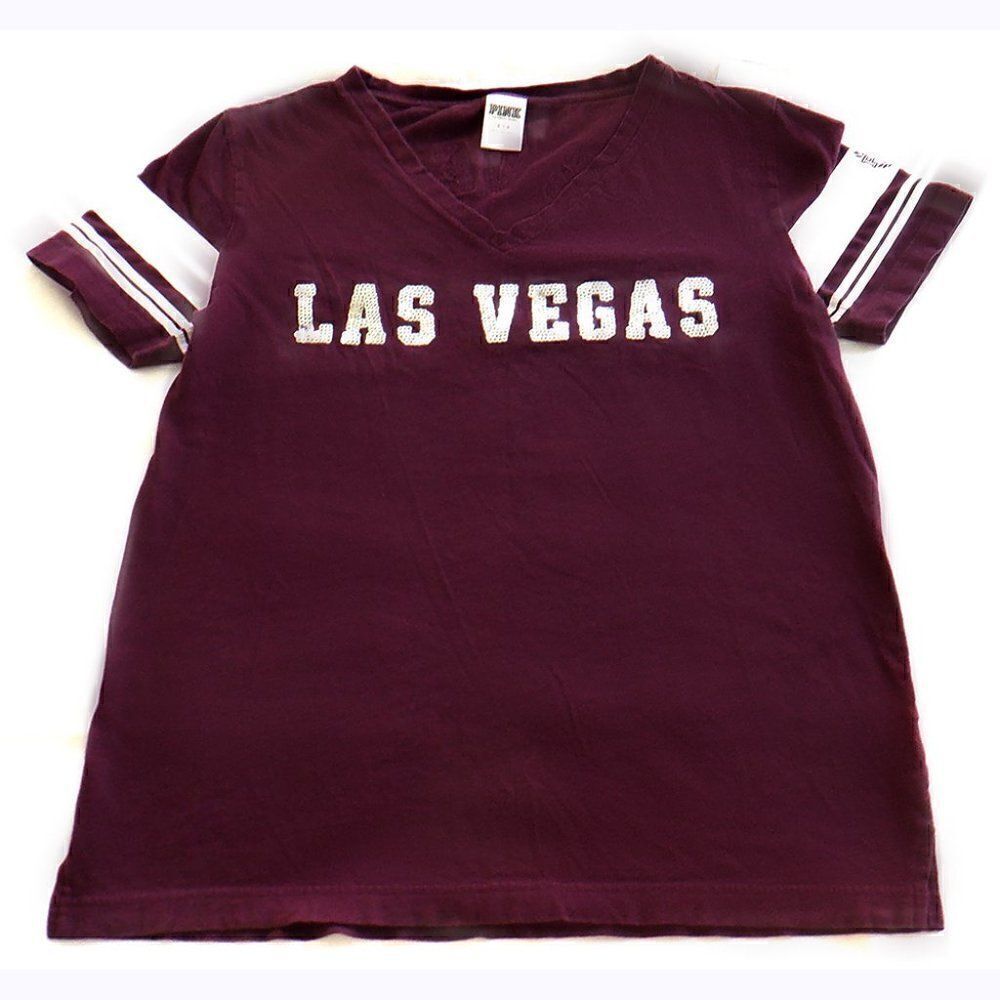 VS Pink maroon top with silver sequins Las Vegas